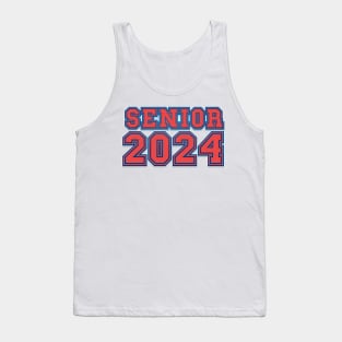 Retro Red tipography Senior 2024 Sport Old Graduation Tank Top